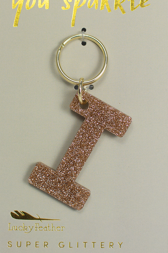 Glitter Letter Keychain