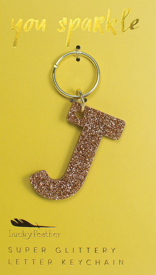 Glitter Letter Keychain