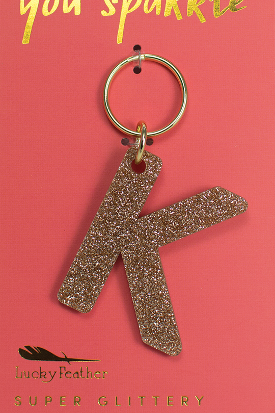 Glitter Letter Keychain