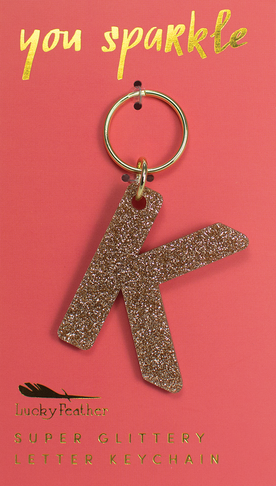 Glitter Letter Keychain