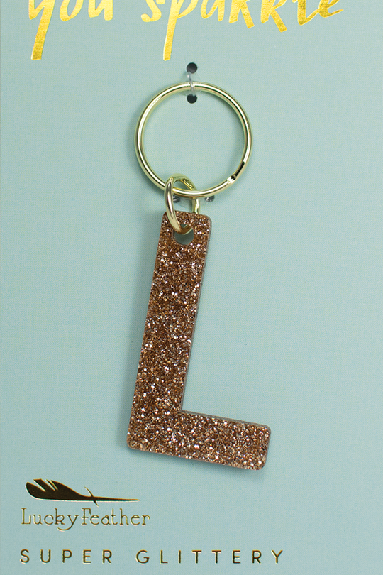 Glitter Letter Keychain