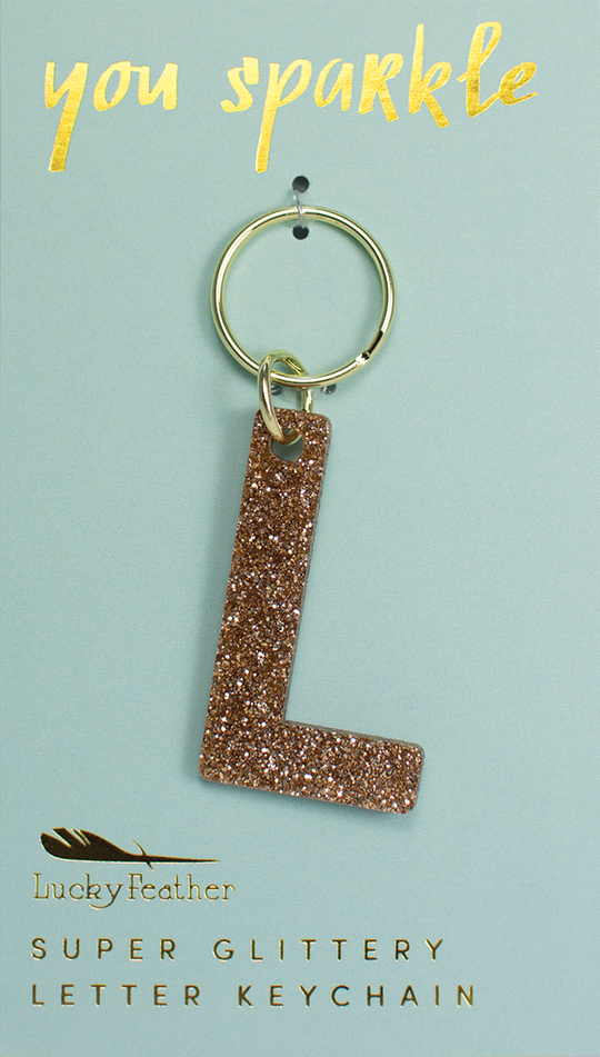 Glitter Letter Keychain