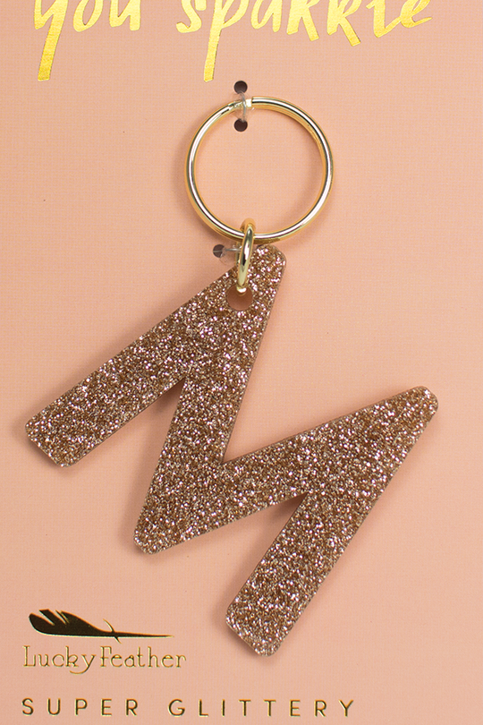Glitter Letter Keychain