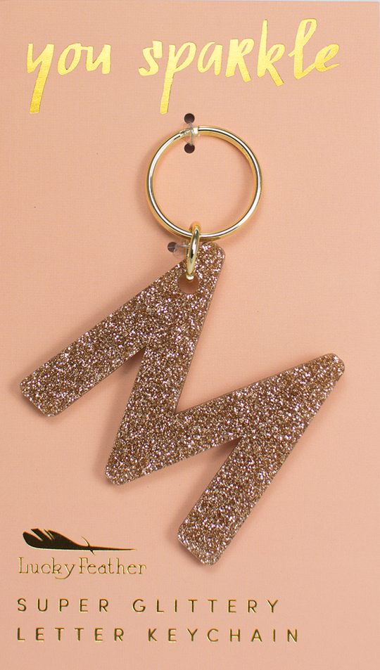 Glitter Letter Keychain