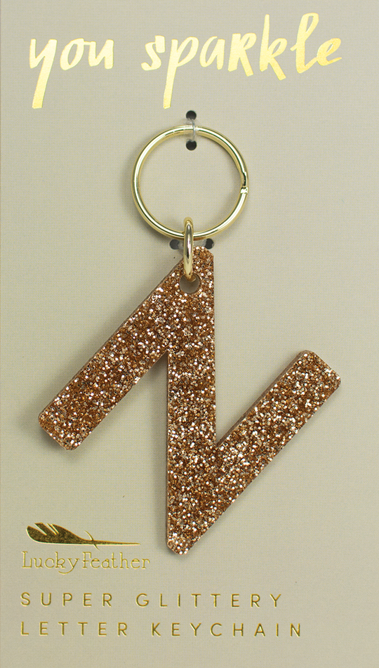 Glitter Letter Keychain