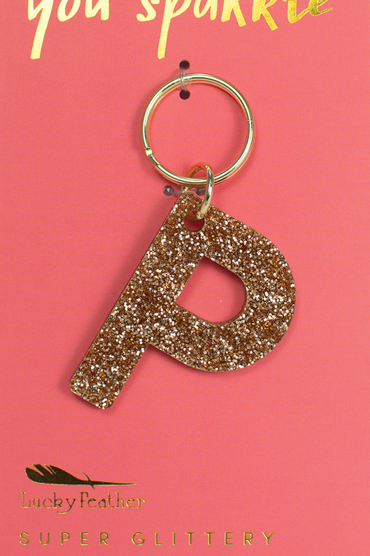 Glitter Letter Keychain