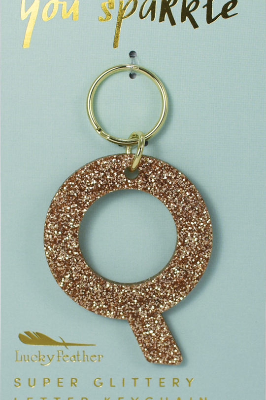 Glitter Letter Keychain