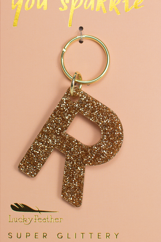 Glitter Letter Keychain