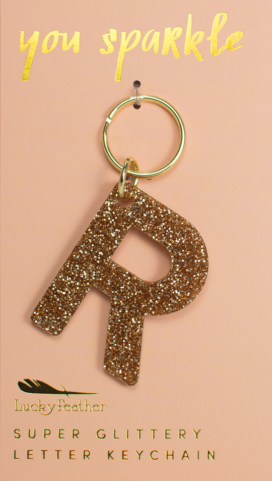 Glitter Letter Keychain