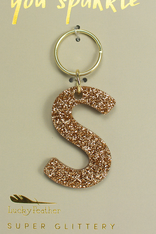 Glitter Letter Keychain