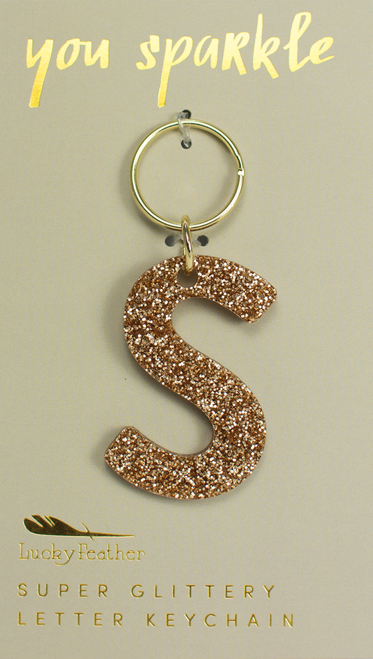 Glitter Letter Keychain