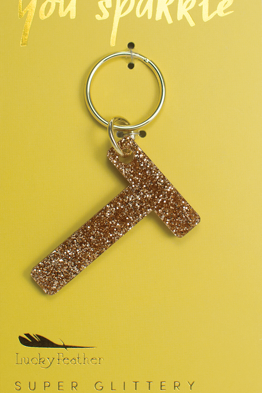Glitter Letter Keychain