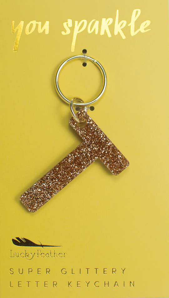 Glitter Letter Keychain