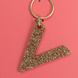 Glitter Letter Keychain