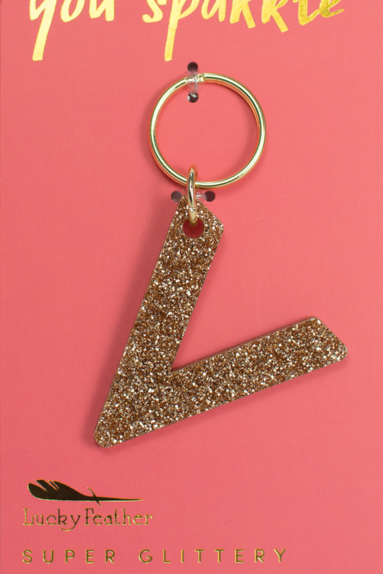Glitter Letter Keychain