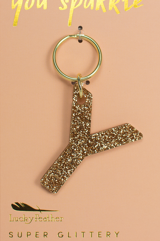 Glitter Letter Keychain