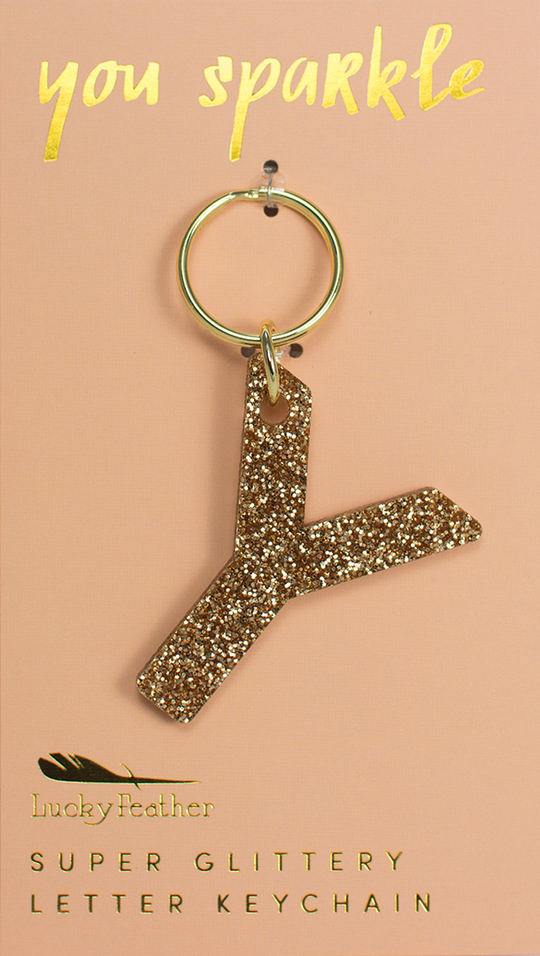 Glitter Letter Keychain
