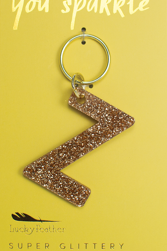 Glitter Letter Keychain