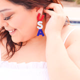 USA Beaded Earrings