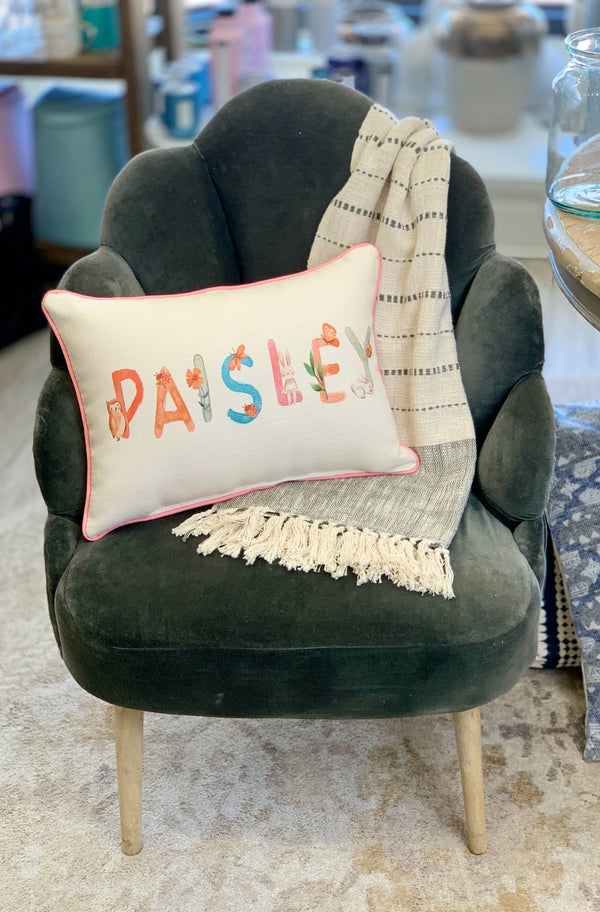 Woodland Girl Name Pillow - Custom