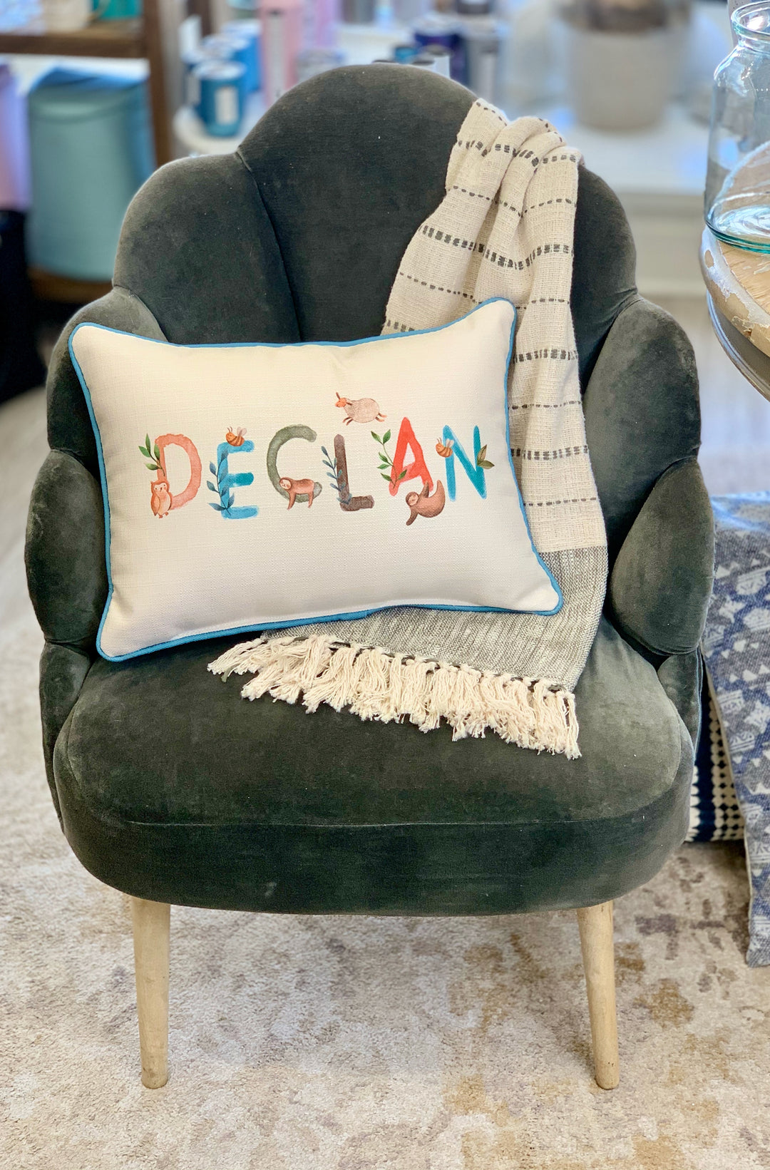 Woodland Boy Name Pillow - Custom
