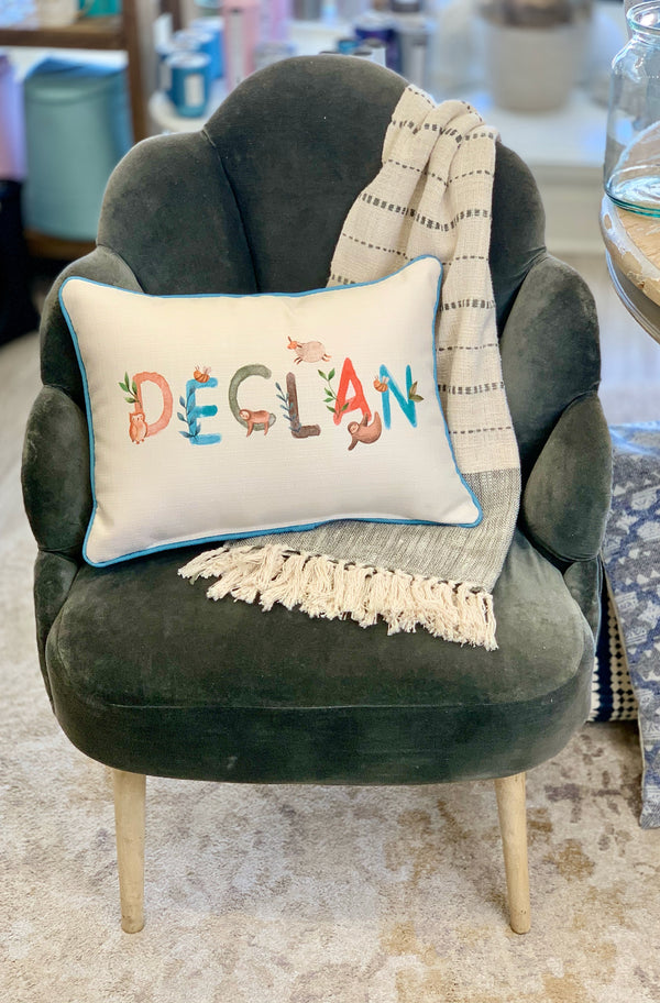 Woodland Boy Name Pillow - Custom