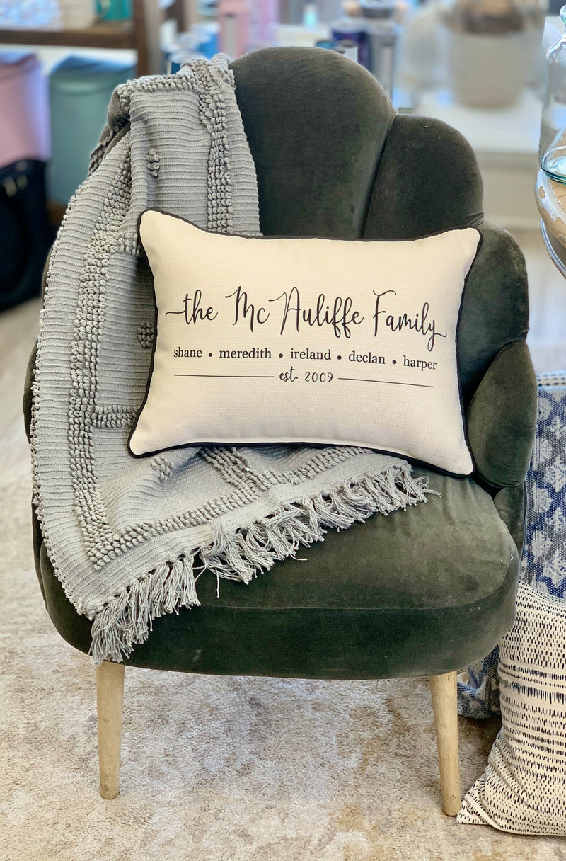 Custom family pillow top