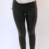 Petite Faux Leather Leggings, Black