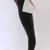 Petite Faux Leather Leggings, Black