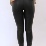 Petite Faux Leather Leggings, Black