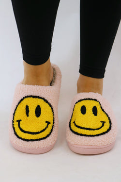 Smiley Face Slipper, Yellow/Pink
