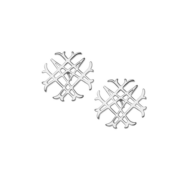 Logo Stud Earrings in Silver