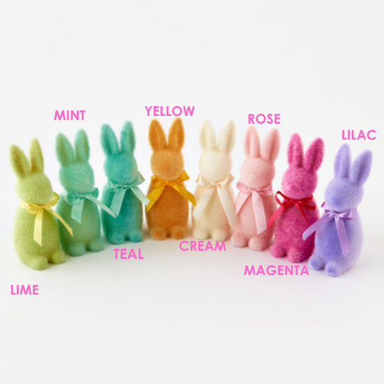 Flocked Pastel Stand Up Bunny, Small