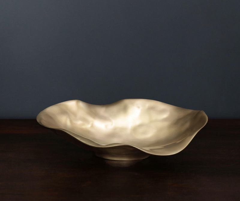 Maia Oval Medium Bowl, Gold