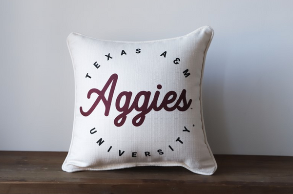 Texas A&M Retro Circle Pillow