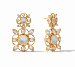 Monaco Statement Earrings, Iridescent Clear Crystal