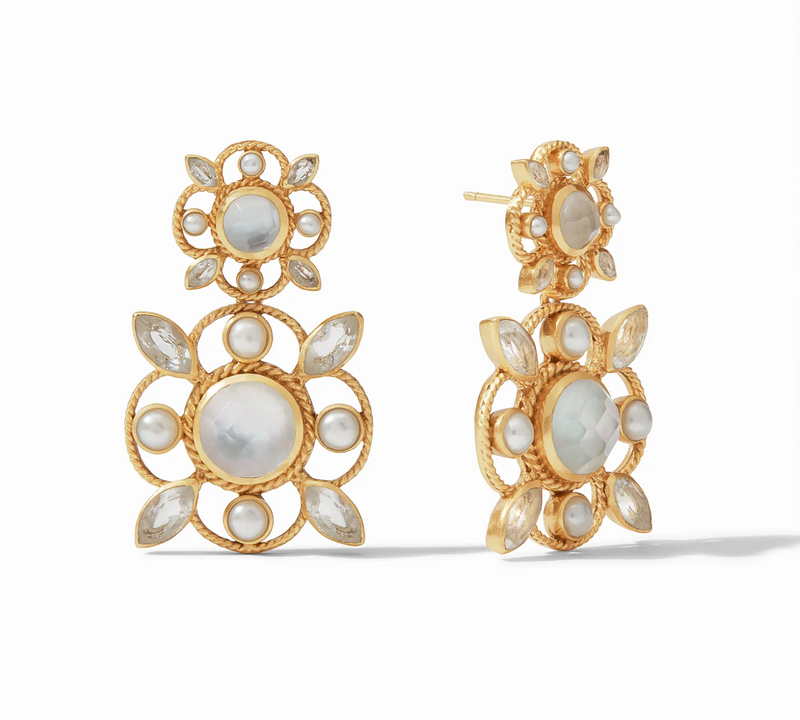 Monaco Statement Earrings, Iridescent Clear Crystal