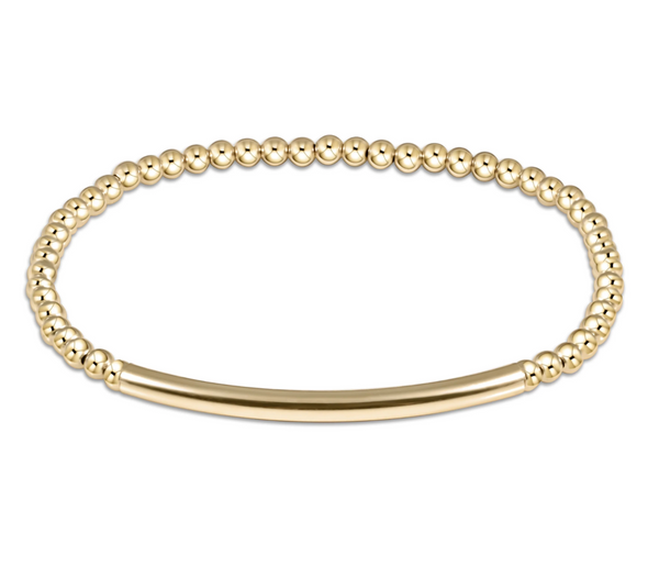 Classic Gold 3mm Bracelet, Bliss Bar Smooth