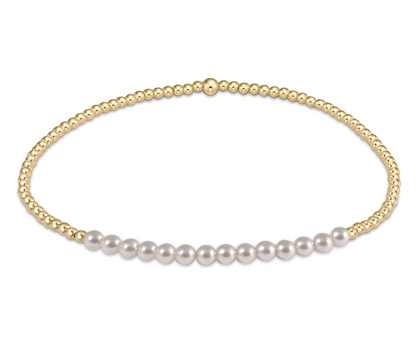 Gold Bliss 2mm Bracelet, Pearl
