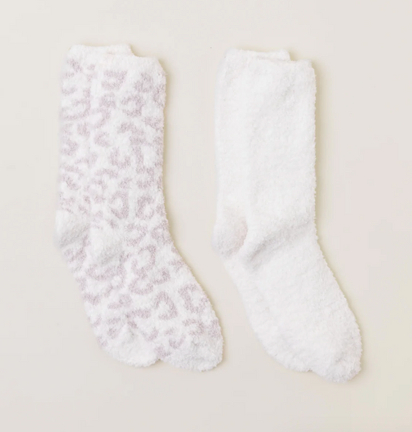 CozyChic® in the Wild™ 2 Pair Sock Set, Cream/Stone