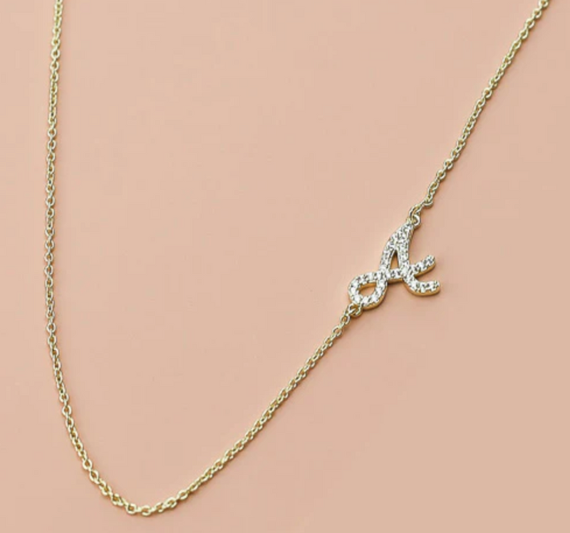 Asymmetrical 2025 initial necklace