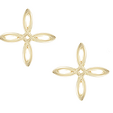 She's Classic Mini Cross Stud Earrings, Gold