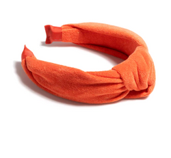 Knotted Terry Headband, Orange