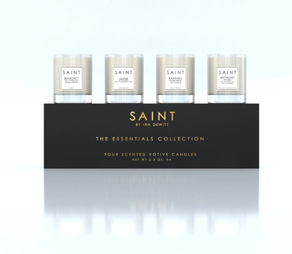 The Essentials Collection Votive Saint Candle Set