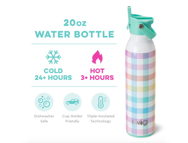 Pretty in Plaid Flip + Sip Water Bottle (20oz)