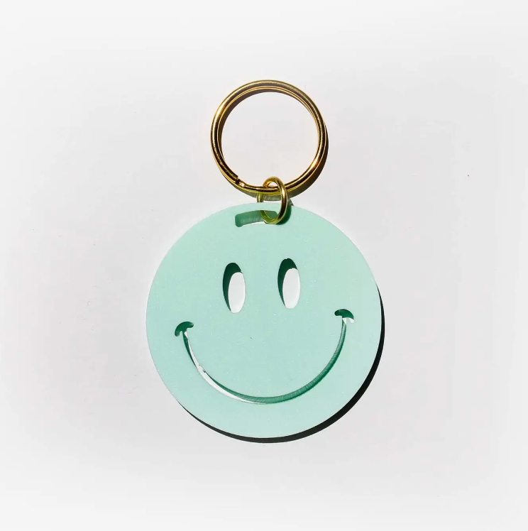 Acrylic Smiley Face Keychain