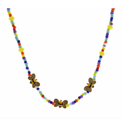Kids 14" Multi Rainbow with Bee Necklace, 3" Ext.