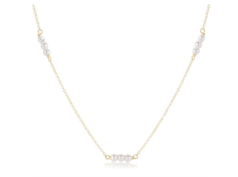 15" Choker Joy Simplicity Chain Gold, 3mm Pearl