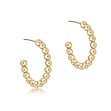 Beaded Classic 1.25" Post Hoop, 4mm Gold