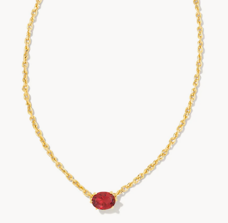 Cailin Gold Pendant Necklace, Burgundy Crystal